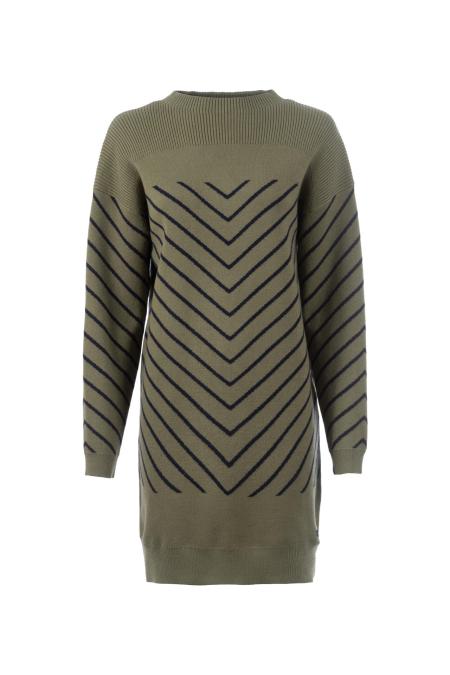 Strickkleid, 1/1-Arm, Stehkragen