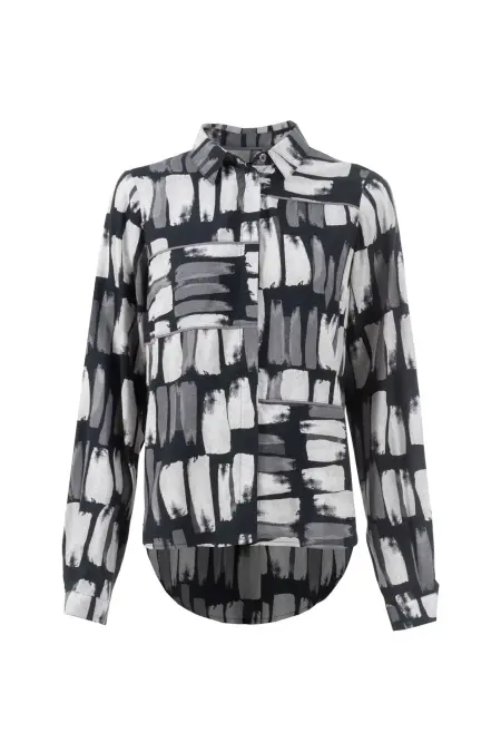 Bluse, 1/1-Arm, Polokragen