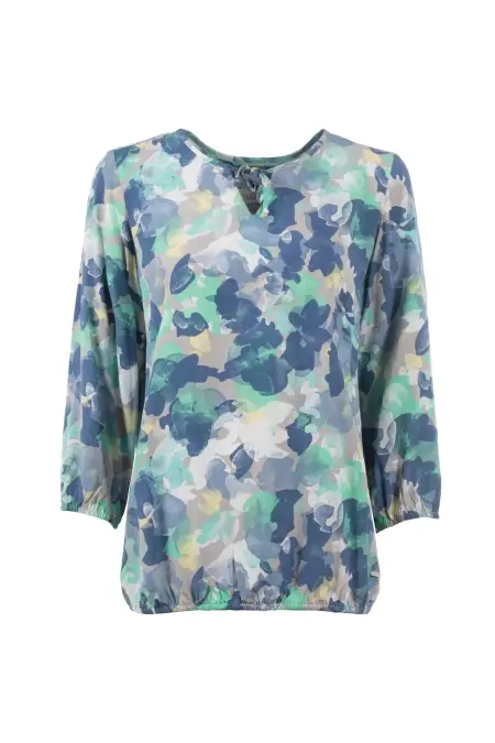 Bluse, 3/4-Arm, Rundhals