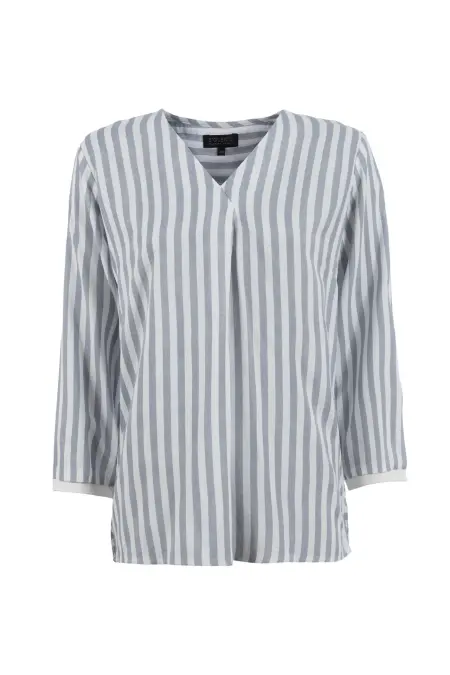 Bluse, 3/4 Arm, V-Ausschnitt