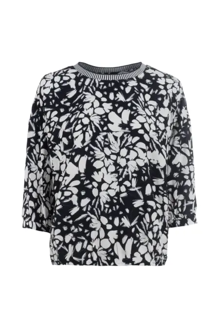 Bluse, 3/4 Arm, Rundhals