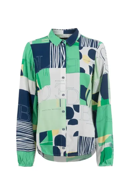 Bluse, 1/1 Arm, Polokragen