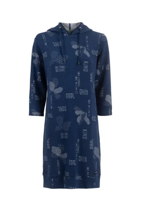 Kleid kurz, 3/4 Arm, Kapuze