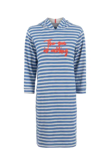 Kleid, kurz, 3/4 Arm, Kapuze