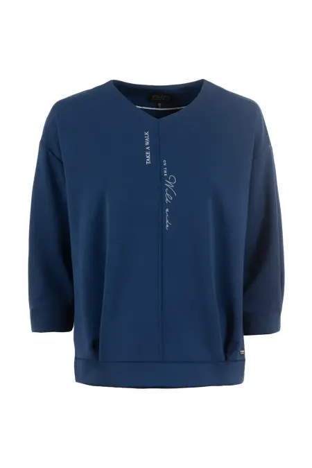 Leichtsweat, 3/4 Arm, V-Ausschnitt