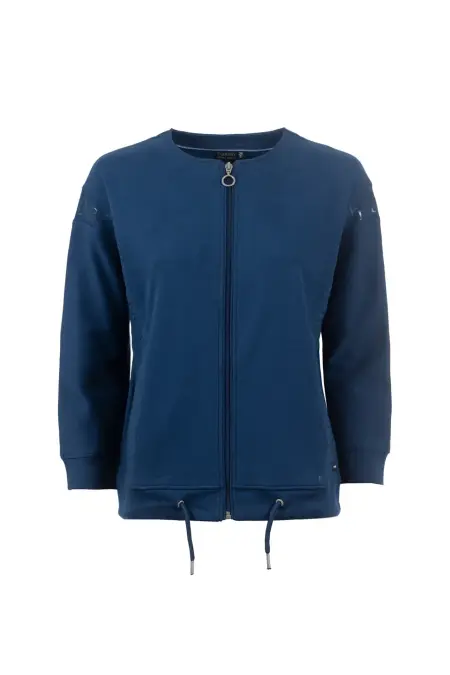 Sweatjacke, 3/4-Arm, Rundhalsausschnitt