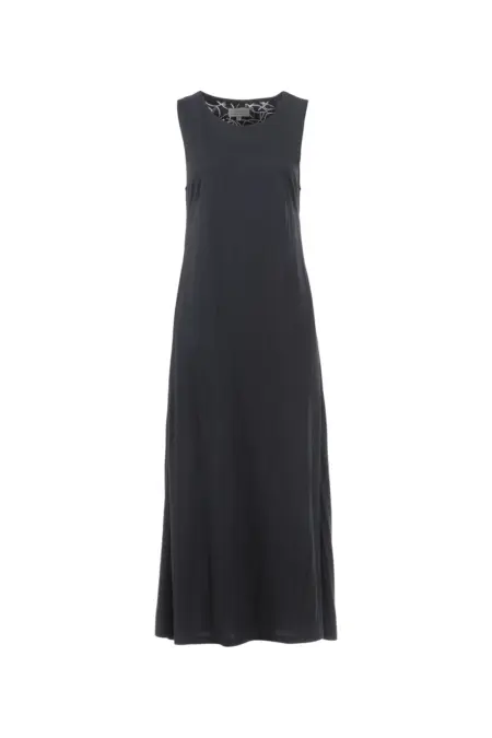 Kleid, lang, Rundhals