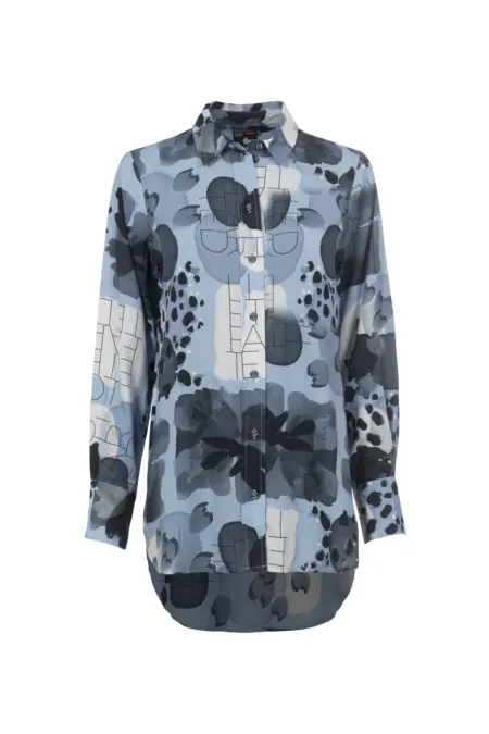 Bluse, 1/1 Arm, Polokragen