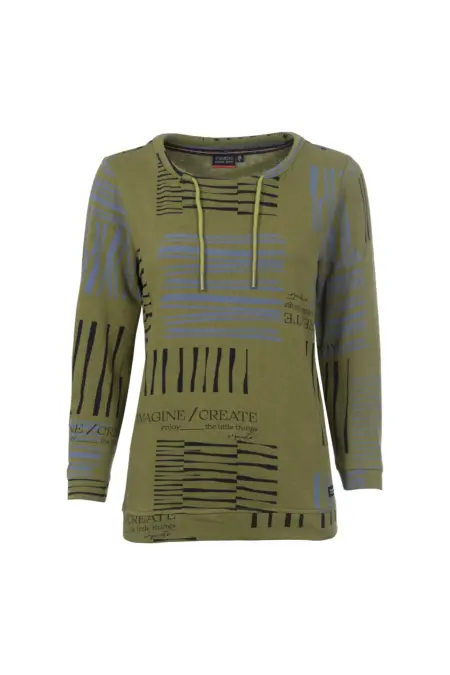 Strick, 3/4 Arm, Rundhals mit Tunnelzug