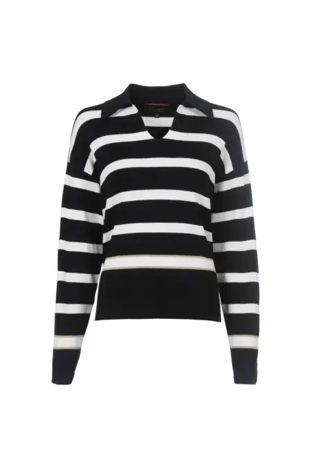 Strickpullover, 1/1 Arm, Polokragen