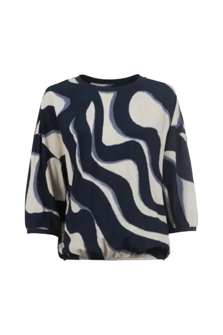 Bluse, 3/4 Arm, Rundhals