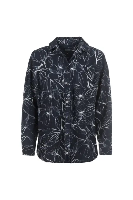 Blouse, 1/1 Arm, Hemdkragen