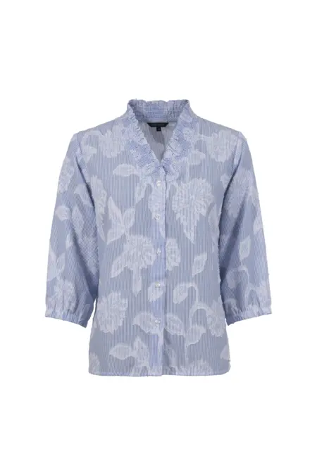 Bluse, 3/4 Arm, V-Ausschnitt