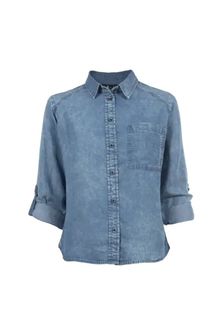 Bluse, 1/1 Arm, Hemdkragen