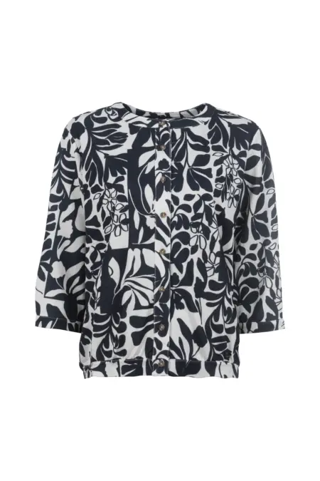 Bluse, 3/4-Arm, Rundhalsausschnitt