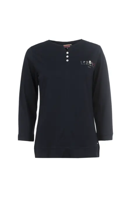 Shirt, 3/4-Arm, Schlitzrundhalsausschnitt