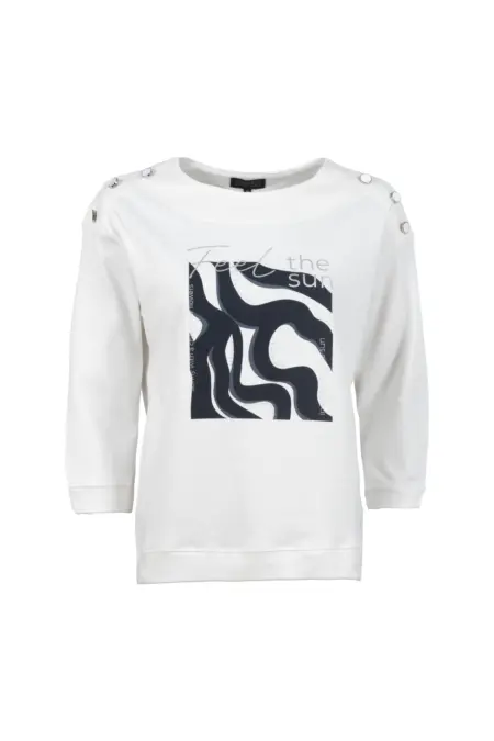 Leichtsweat, 3/4-Arm, U-Boot-Ausschnitt