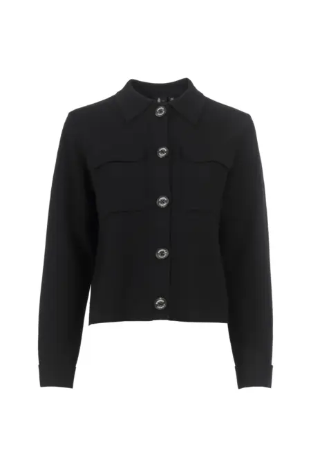 Strickjacke, 1/1 Arm, Hemdkragen