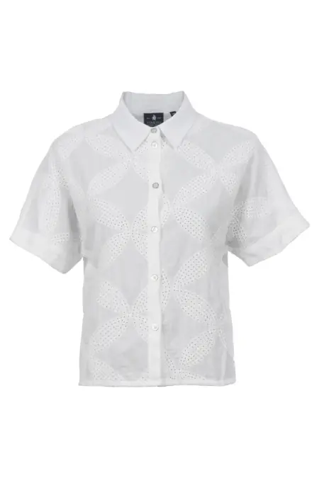 Bluse, 1/2 Arm, Hemdkragen