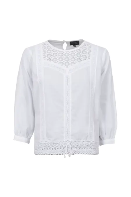 Bluse, 3/4 Arm, Rundhals