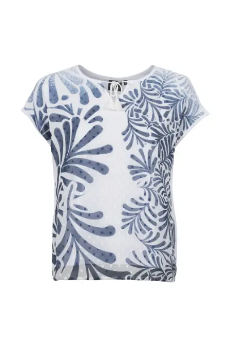 Bluse, 1/2 Arm, geschlitzter Rundhals