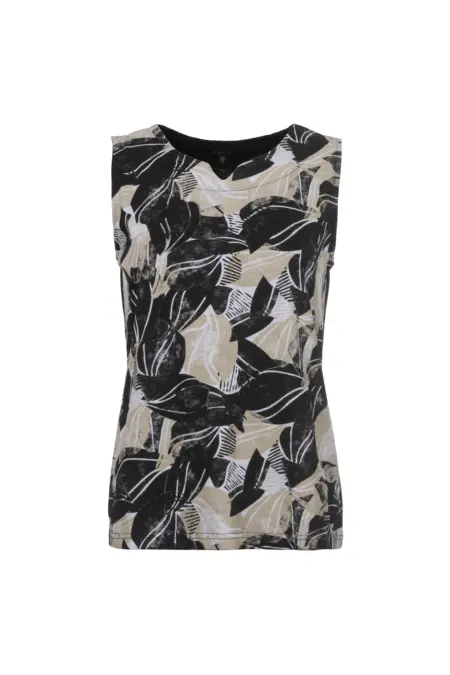 Top, geschlitzer Rundhals