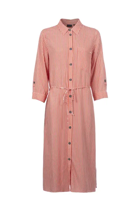 Kleid lang, 3/4 Arm, Hemdkragen