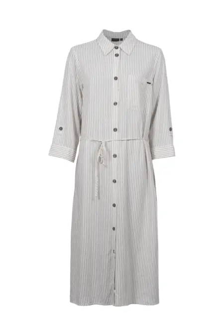 Kleid lang, 3/4 Arm, Hemdkragen