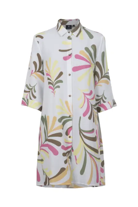 Kleid kurz, 3/4 Arm, Hemdkragen
