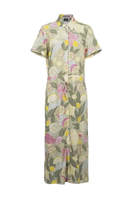 Kleid lang, 1/2 Arm, Hemdkragen