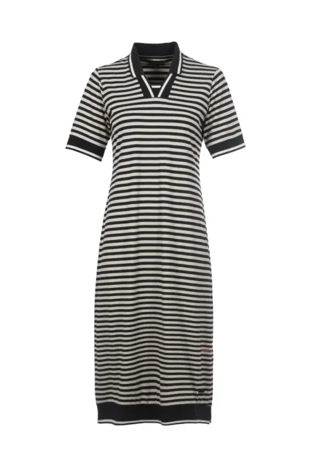 Kleid lang, 1/2 Arm, Polokragen