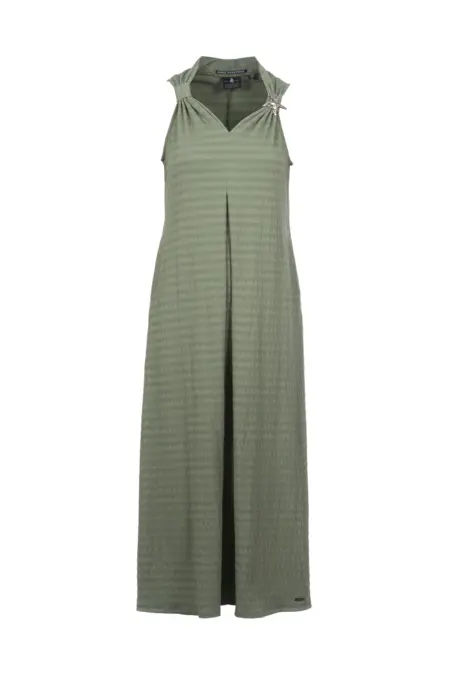 Kleid lang, ärmellos, Stehkragen
