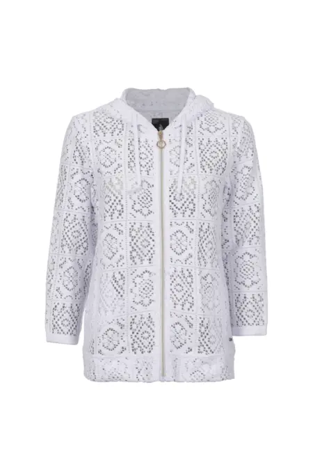 Sweatjacke, 3/4 Arm, Kapuze