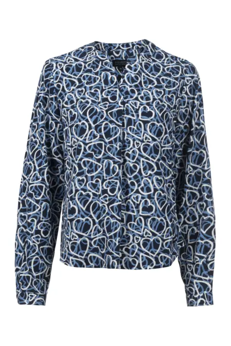 Bluse, 1/1 Arm, geschlitzter Rundhals