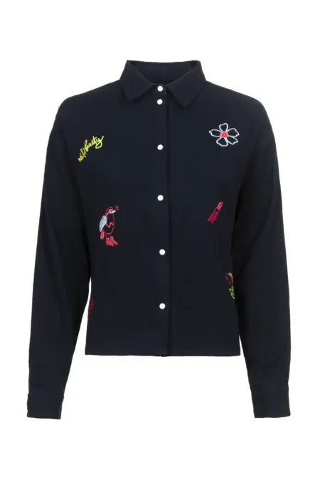 Bluse, 1/1 Arm, Hemdkragen